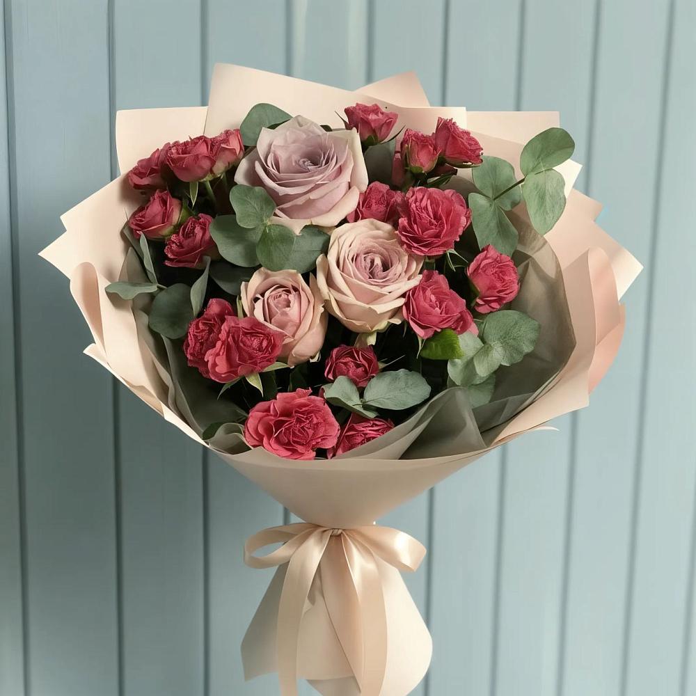 Букет цветов из: Гвоздики и Розы в Шкуропатове