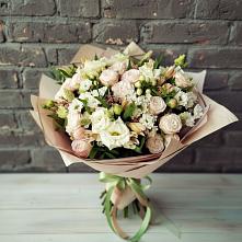 Букет цветов из:  Альстромерии, Розы и Хризантемы в Шкуропатове
