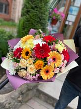 Букет цветов из:  Герберы, Ромашки, Хризантемы, Розы и Подсолнухи #REPLACE_PRED# Шкуропатове