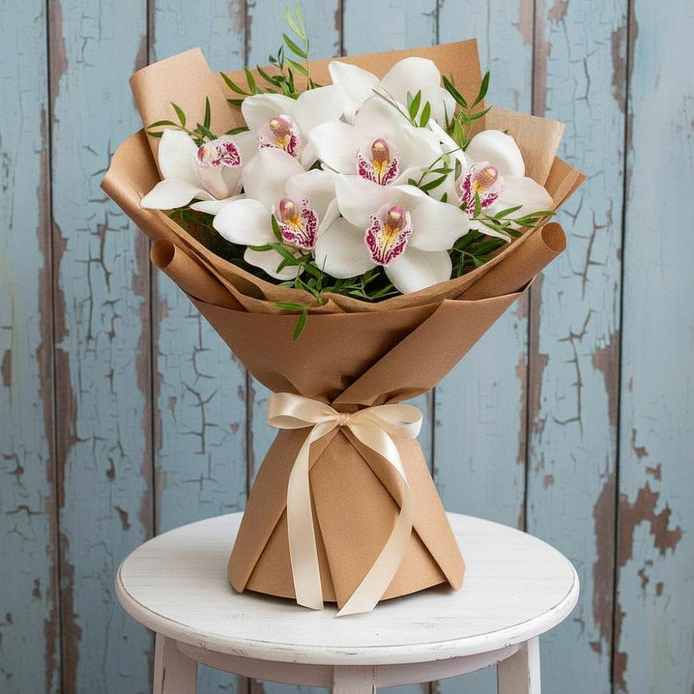 Букет цветов из: Орхидеи и Розы в Шкуропатове