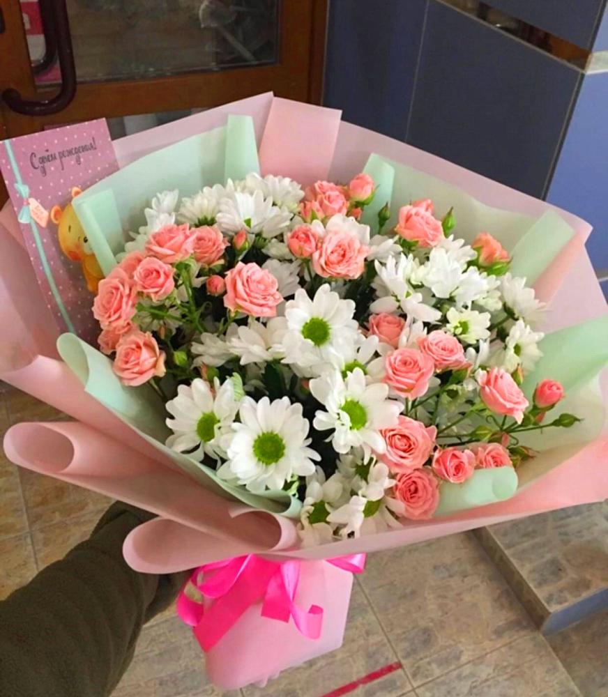 Букет цветов из: Розы и Хризантемы в Шкуропатове