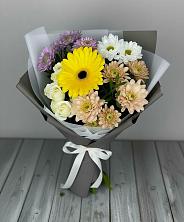 Букет цветов из:  Розы, Герберы и Хризантемы в Шкуропатове
