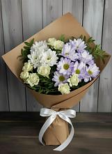 Букет цветов из:  Хризантемы и Розы в Шкуропатове