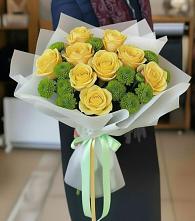 Букет цветов из:  Хризантемы и Розы в Шкуропатове