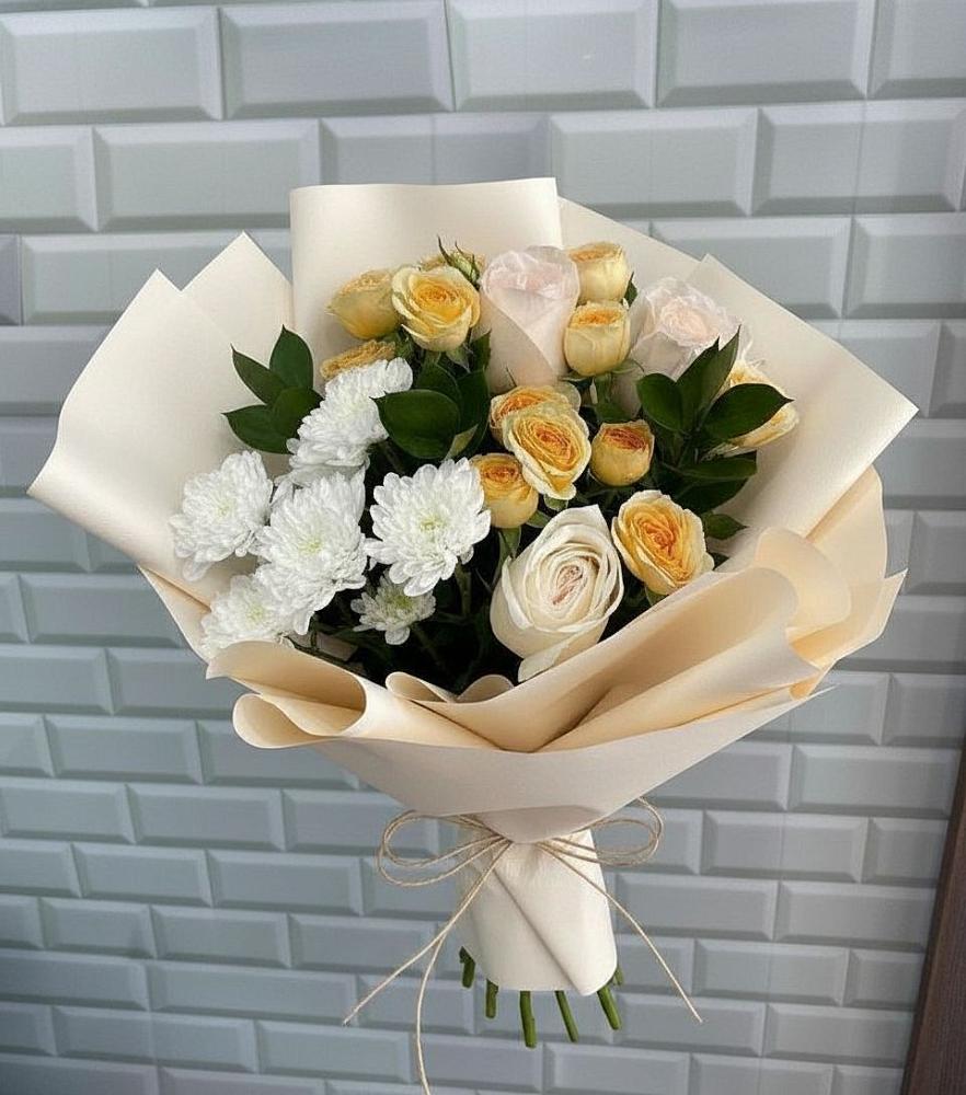 Букет цветов из: Розы и Хризантемы в Шкуропатове