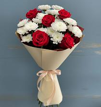 Букет цветов из:  Розы и Хризантемы в Шкуропатове