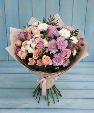 Букет цветов из:  Хризантемы, Розы и Альстромерии #REPLACE_PRED# Шкуропатове