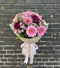 Букет цветов из:  Герберы и Хризантемы в Шкуропатове