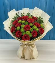 Букет цветов из:  Розы и Хризантемы в Шкуропатове