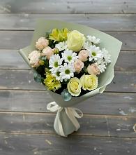 Букет цветов из:  Альстромерии, Розы и Хризантемы в Шкуропатове