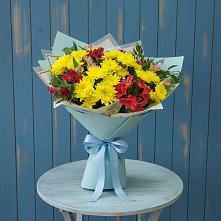 Букет цветов из:  Альстромерии и Хризантемы в Шкуропатове