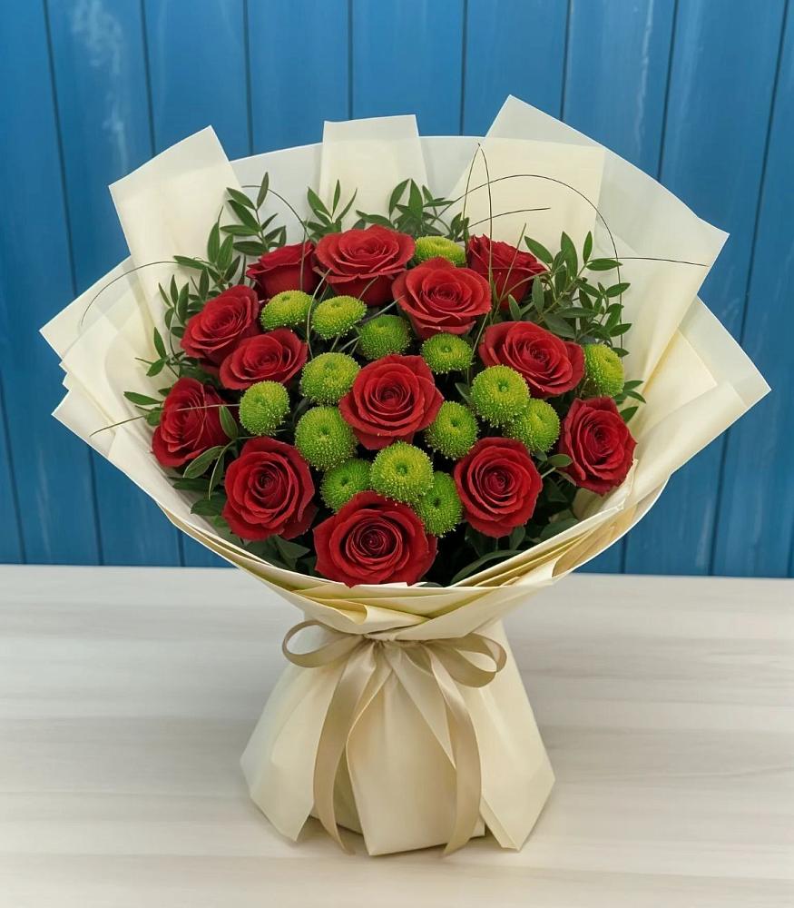 Букет цветов из: Розы и Хризантемы в Шкуропатове