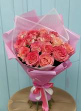 Букет 15 Розовых роз Равель в Шкуропатове